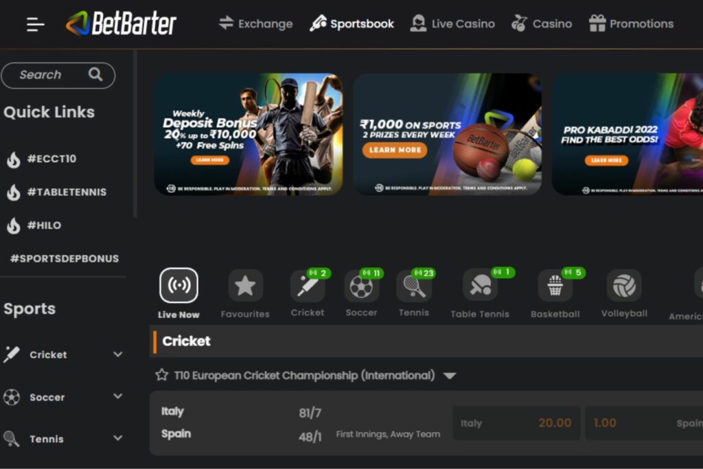 features and benefits of Betbarter sports betting site