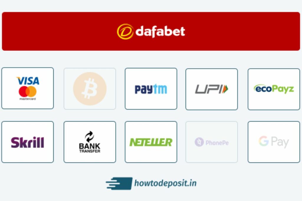 Dafabet payment options instruction in India